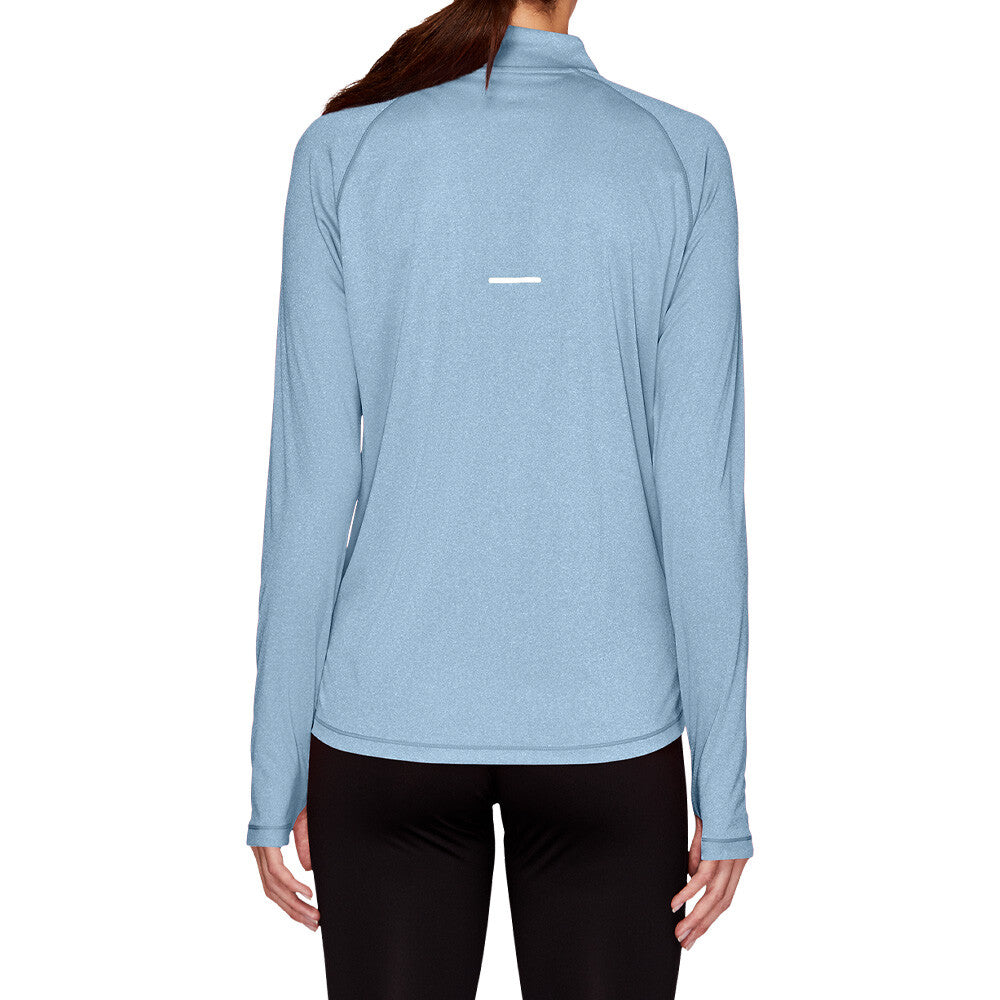 ASICS HALF ZIP WOMEN'S RUNNING TOP - SKY BLUE