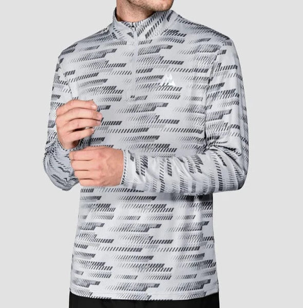 MONTIREX Apex AOP 1/4 Zip - Mercury/Jet Grey