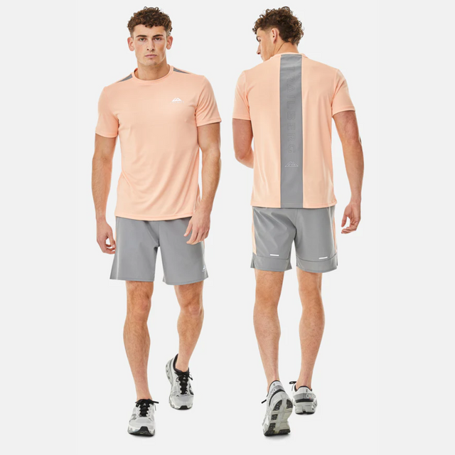 Trailberg Cloud SS25 T-Shirt / Shorts Set - Peach Nectar/Moon Grey