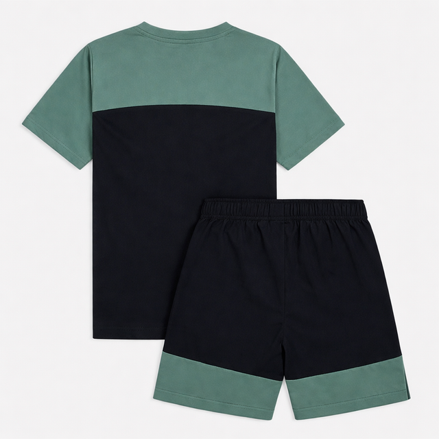 OEX Junior Flynn T-Shirt / Shorts Set - Green/Black