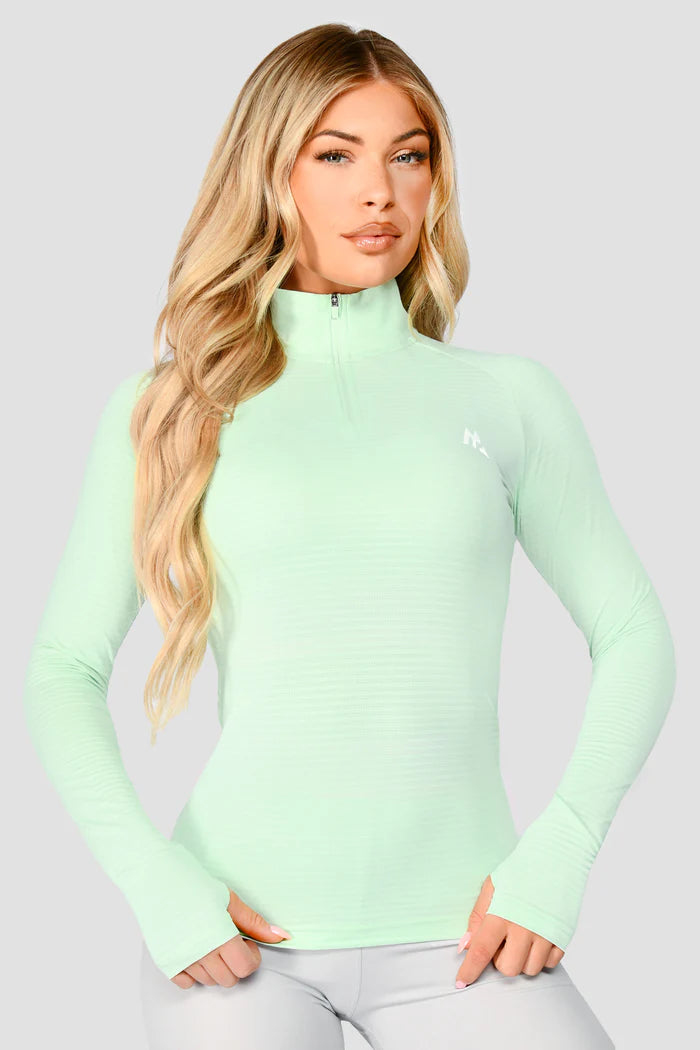 Power Seamless Long Sleeve Crop Top - Apple Mint