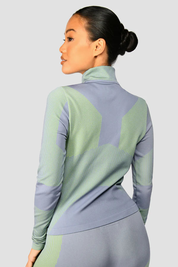 MONTIREX WOMEN'S ENERGY 2.0 SEAMLESS HALF ZIP - GREY/OG NEON
