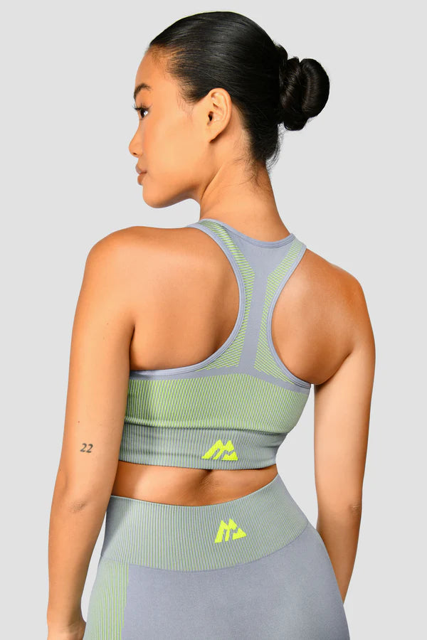 MONTIREX WOMEN'S ENERGY 2.0 SEAMLESS BRA TOP - GREY/OG NEON