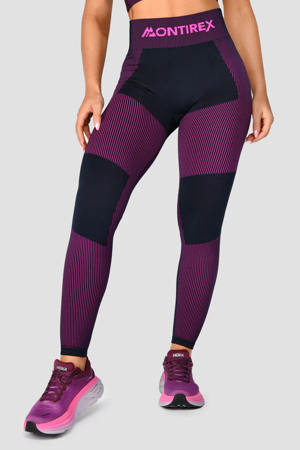 MONTIREX WOMEN'S ENERGY SEAMLESS 2.0 LEGGINGS - MIDNIGHT BLUE/NEON PINK