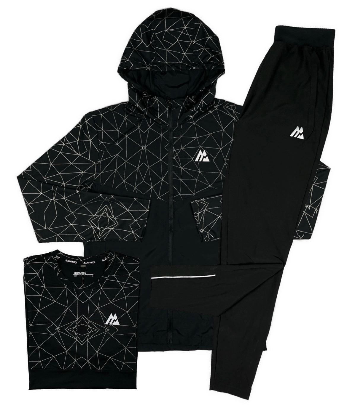 MONTIREX PRISM REFLECTIVE JACKET / TSHIRT / FLY PANTS SET - BLACK