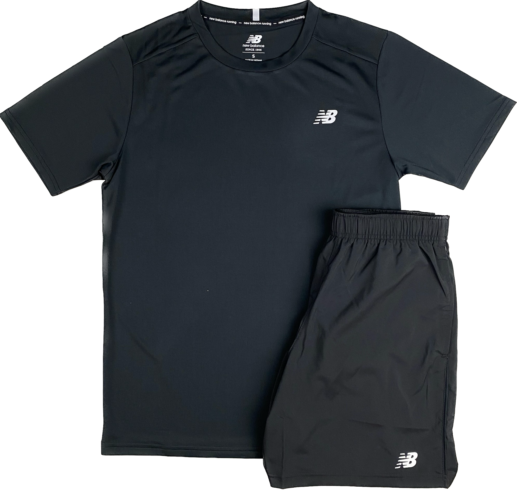 NEW BALANCE CORE T SHIRT/SHORTS SET - BLACK