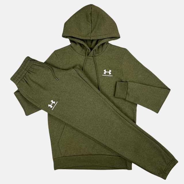 Under Armour Essential Fleece Tracksuit - Khaki Green