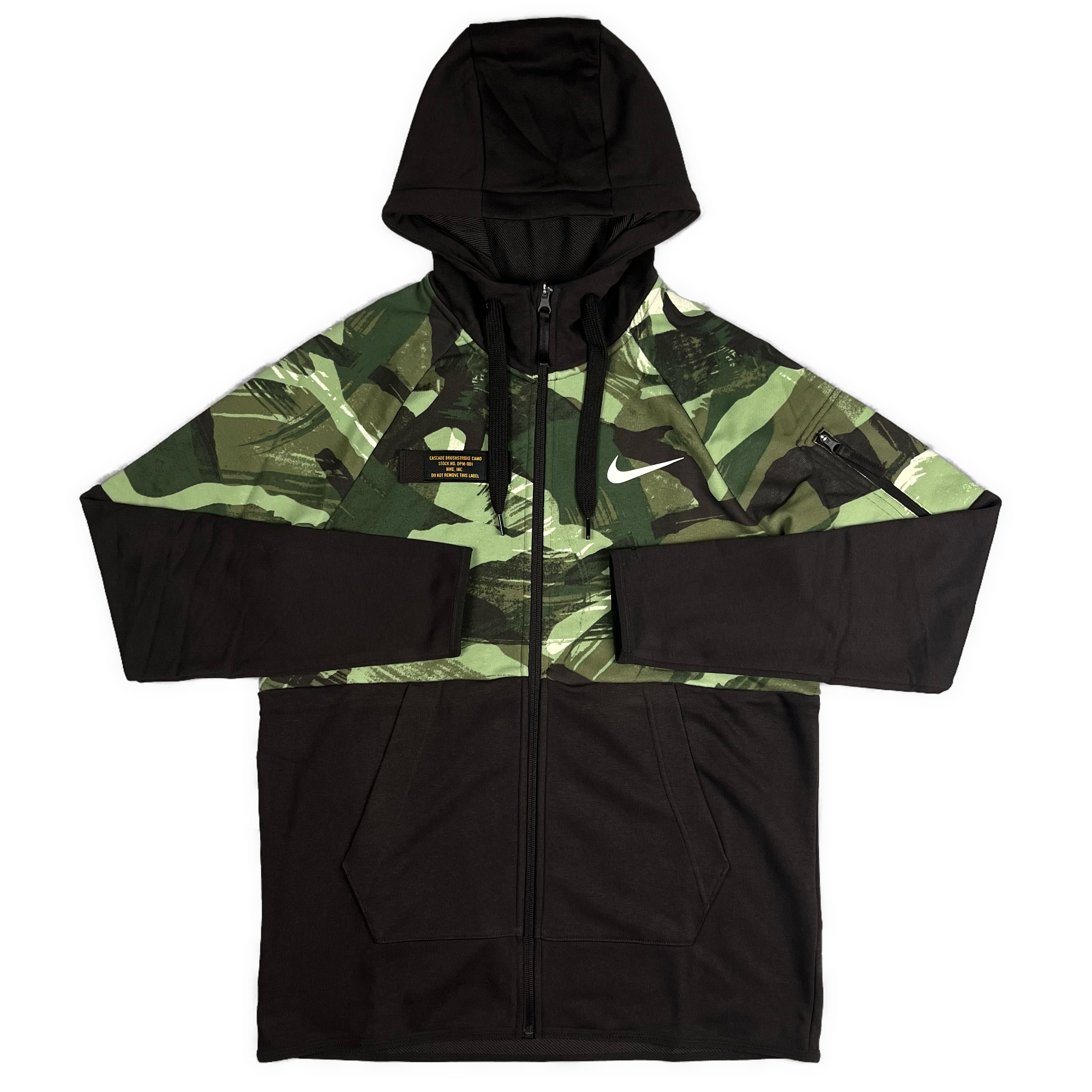 NIKE THERMA DRI FIT HOODED JACKET CAMO GREEN