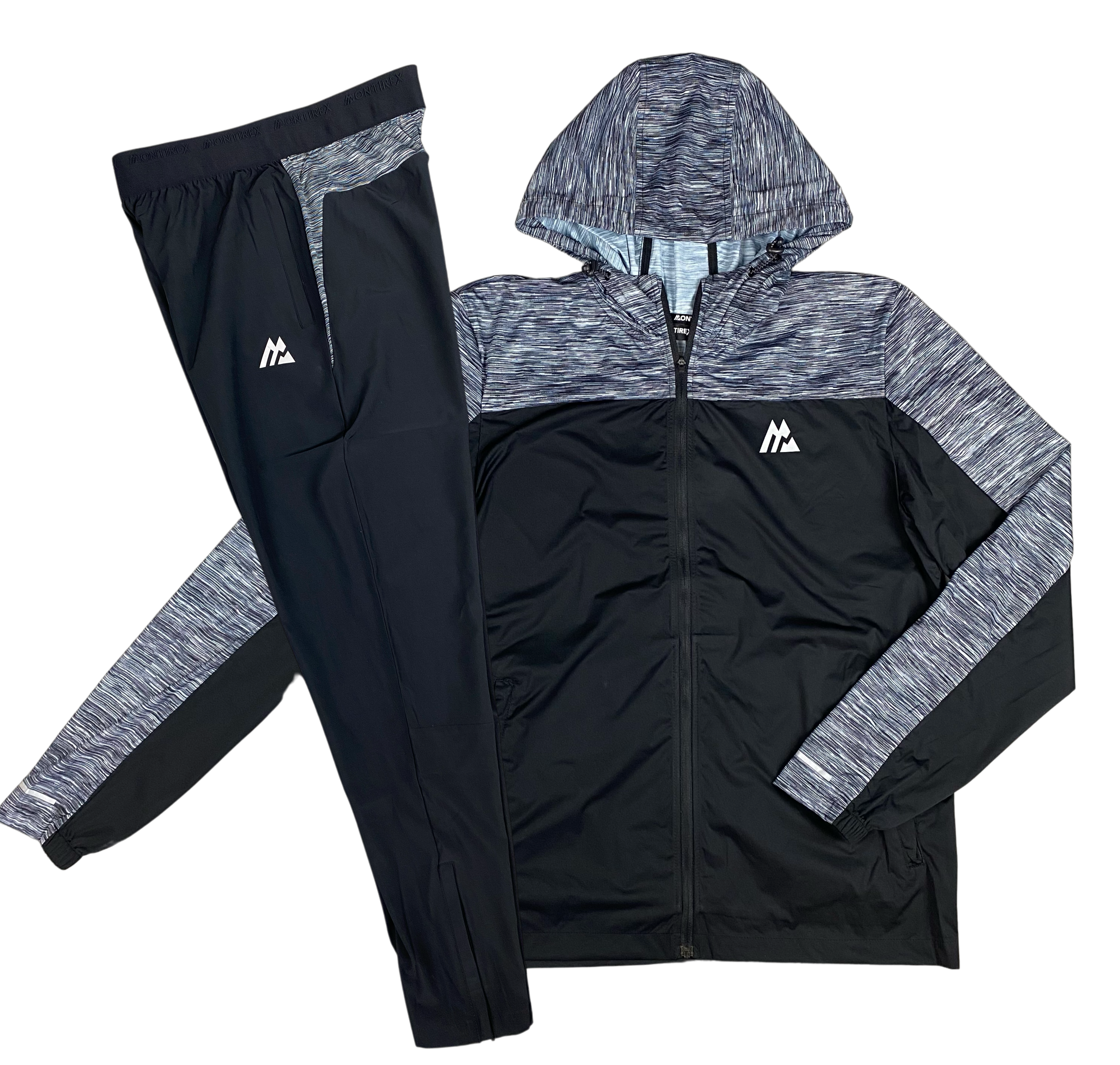 MONTIREX TRAIL WINDBREAKER / PANEL PANTS TRACKSUIT - BLACK/WHITE/GREY