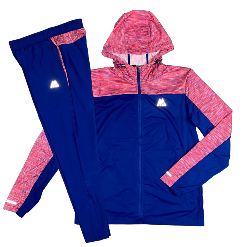 MONTIREX TRAIL WINDBREAKER / PANEL PANTS TRACKSUIT - Marine Blue/Shocking Pink