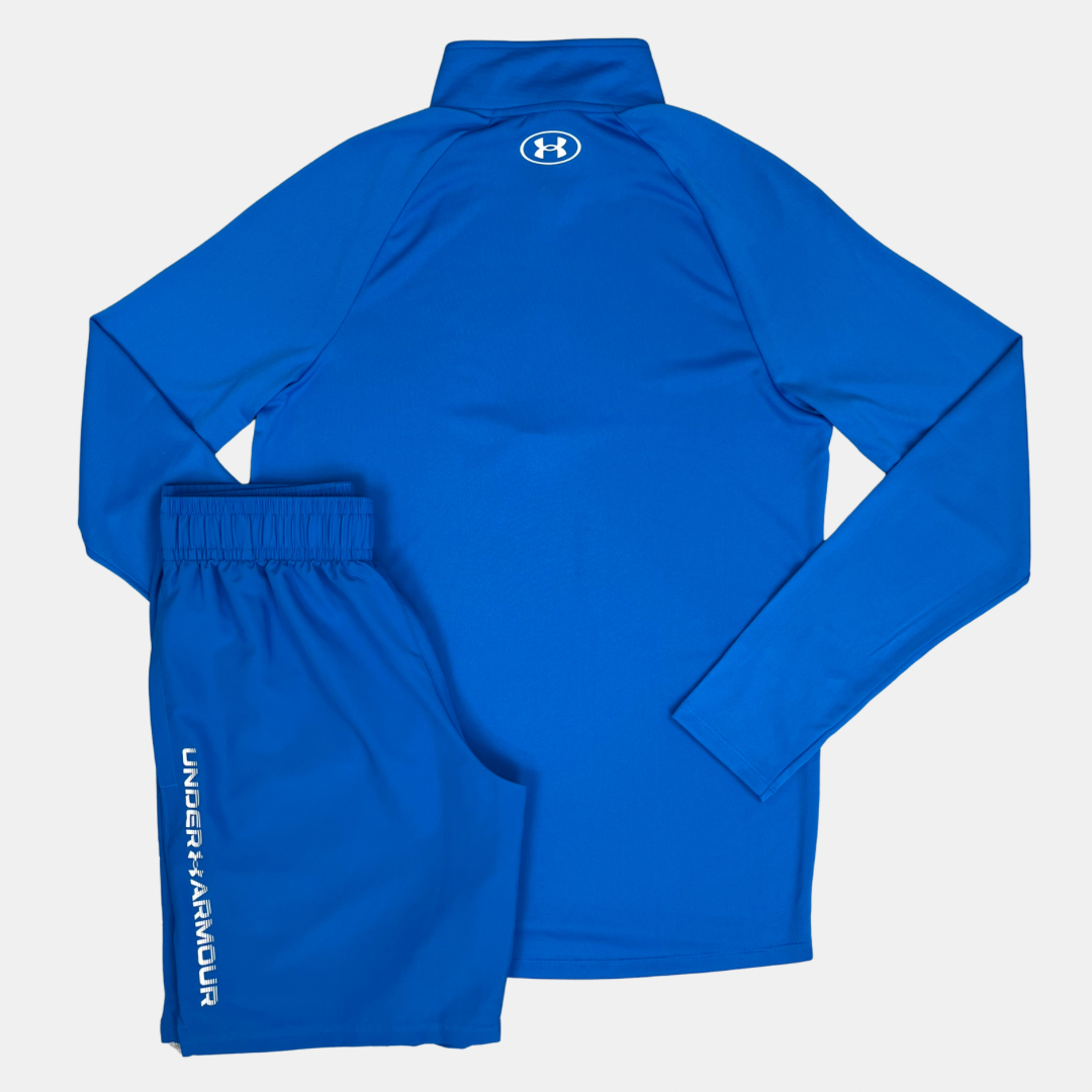Under Armour Tech 1/4 Zip / Shorts Set - Blue