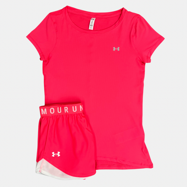 Under Armour Women's Tshirt / Play Shorts Set - Pink