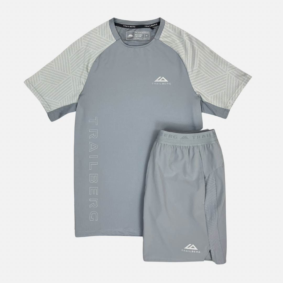 Trailberg Axis T-Shirt / Shorts Set - Fog Grey