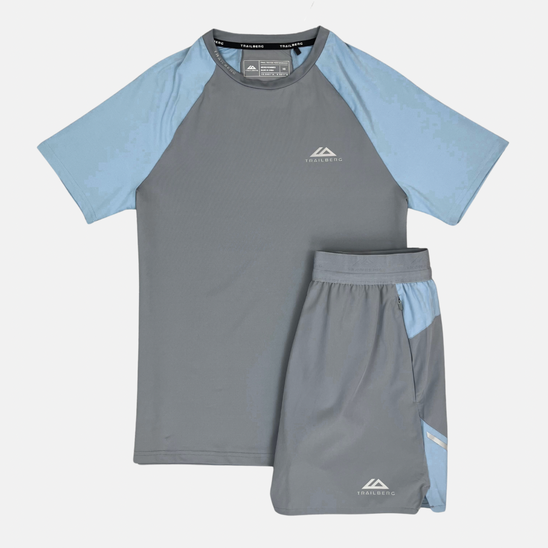 Trailberg Aperture T-Shirt / Shorts Set - Grey / Blue