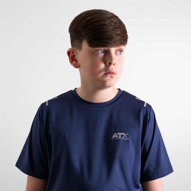 ATX Junior Granite T-Shirt - Navy/Dark Grey