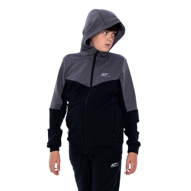 ATX Junior Tundra Full Zip Hoodie - Black/Dark Grey