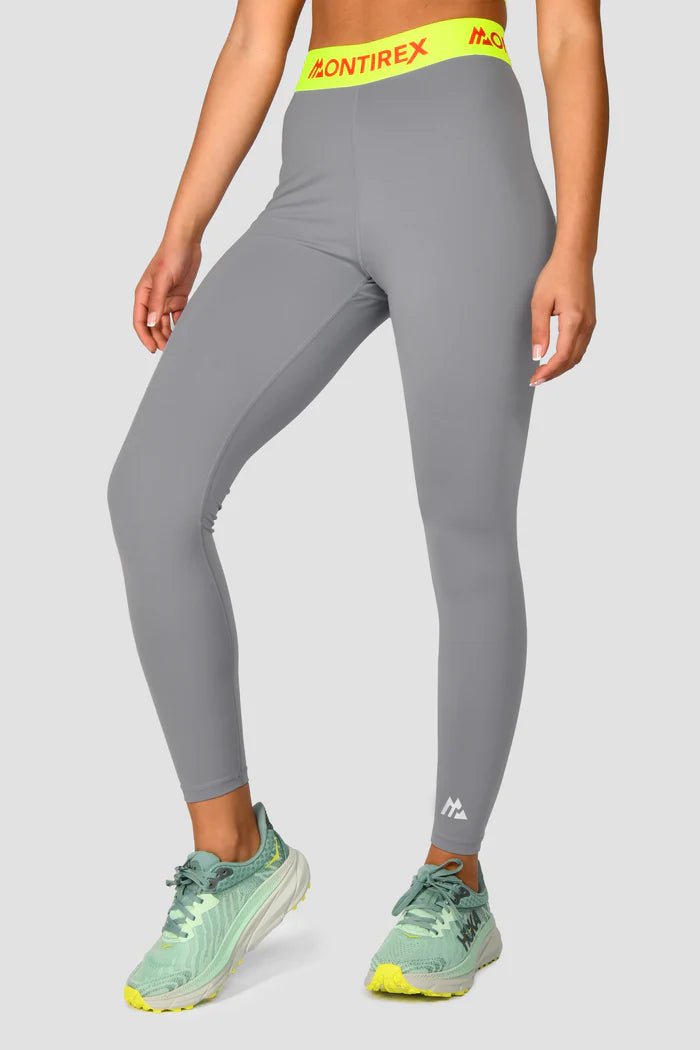MONTIREX WOMEN'S ICON CONTRAST LEGGINGS - GREY/OG NEON