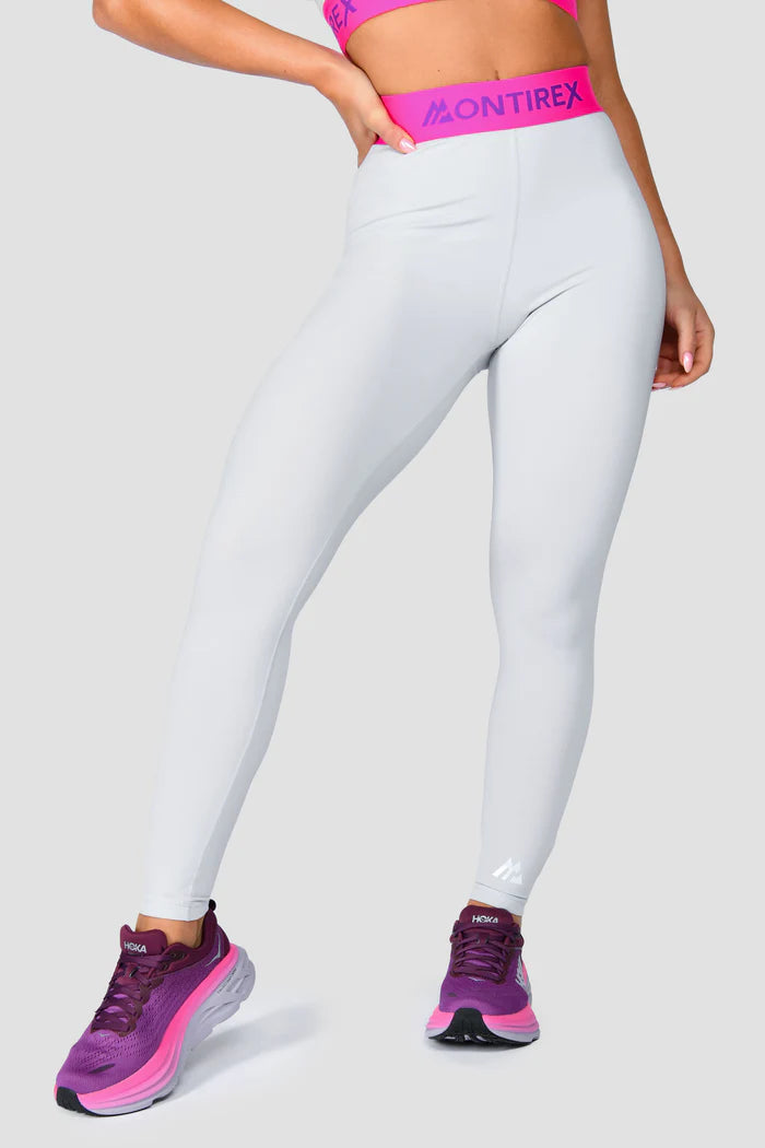 MONTIREX WOMEN'S ICON CONTRAST LEGGINGS - SMOKE GREY/NEON PINK