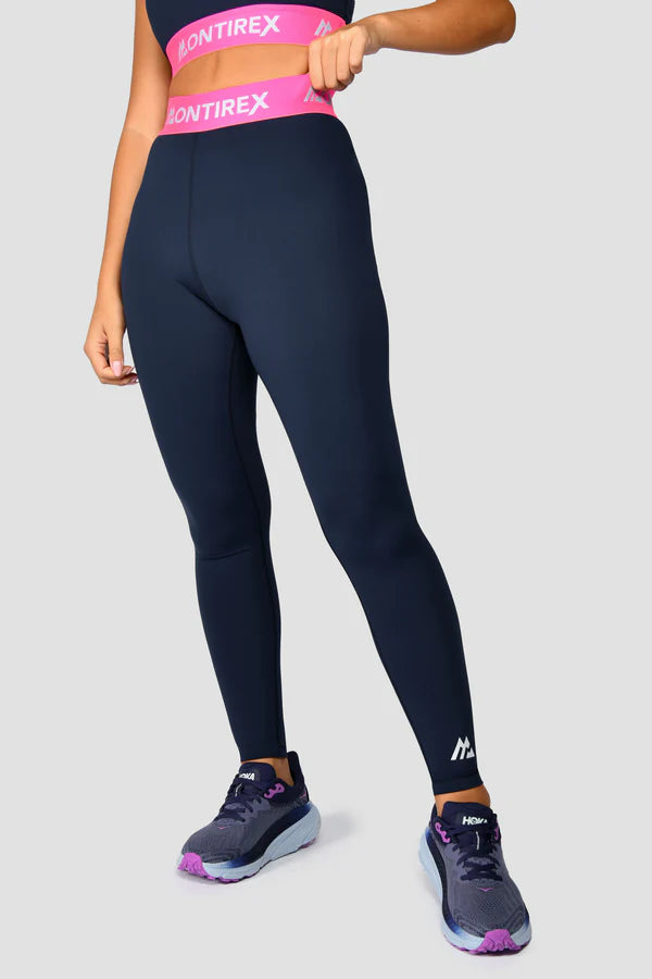MONTIREX WOMEN'S ICON CONTRAST LEGGINGS - MIDNIGHT BLUE/NEON PINK
