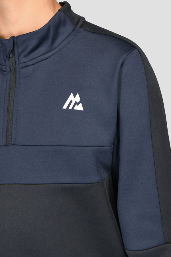 MONTIREX Junior MTX Colourblock 1/4 Zip - Navy/Midnight Blue