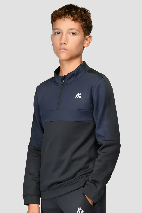 MONTIREX Junior MTX Colourblock 1/4 Zip - Navy/Midnight Blue