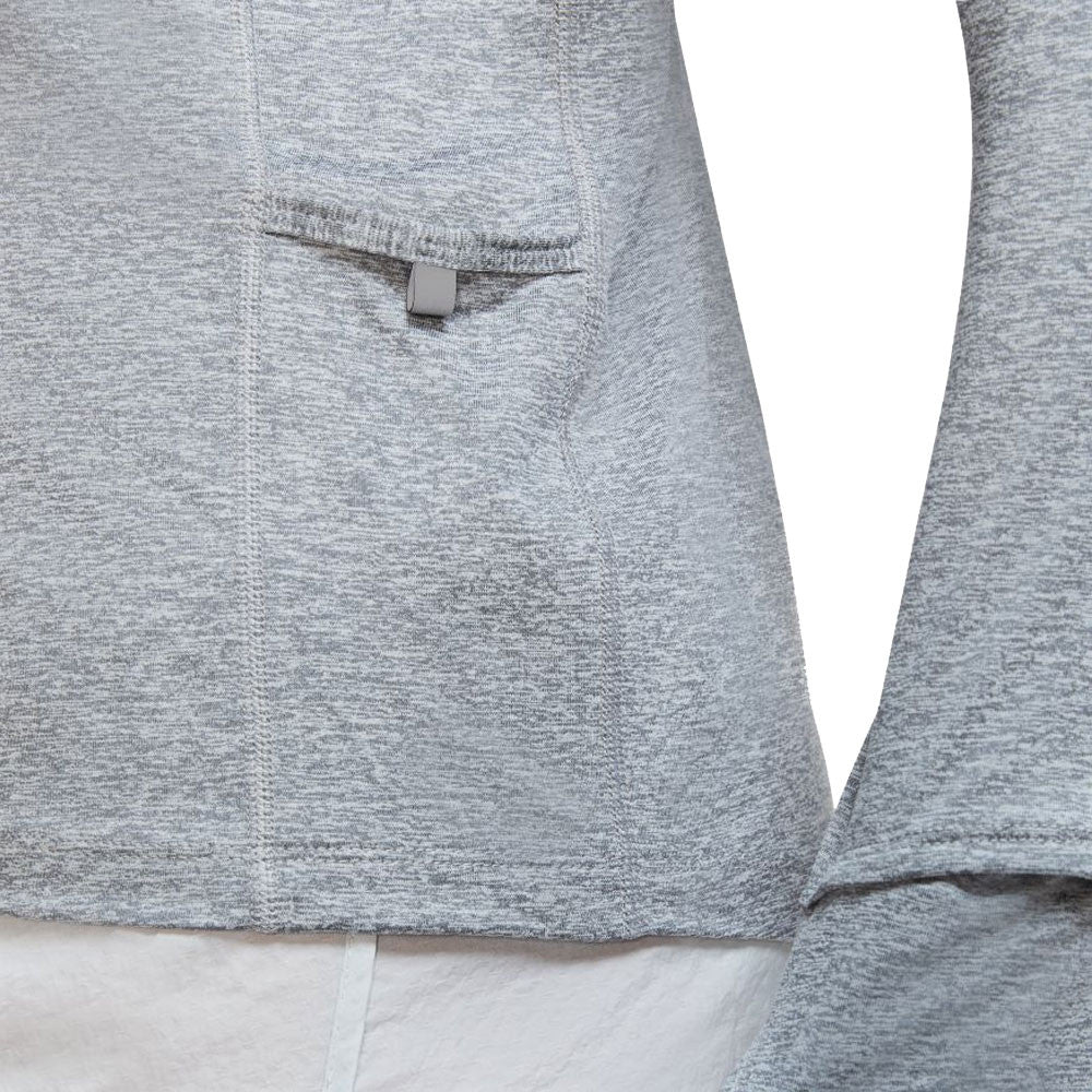 NIKE ELEMENT WOMEN'S RUNNING CREW TOP - GREY