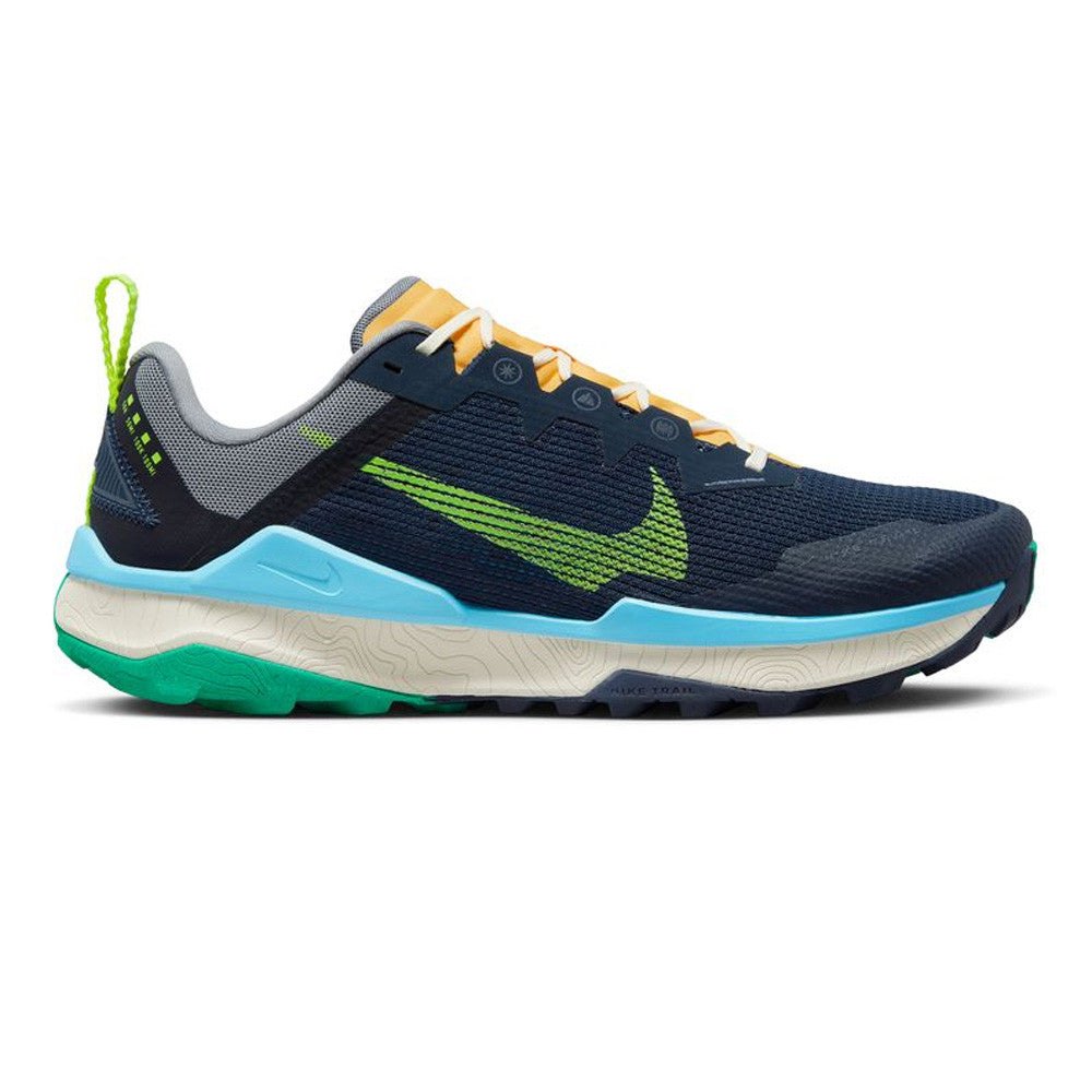 NIKE WILDHORSE 8 TRAIL RUNNING SHOES - OBSIDIAN NAVY / YELLOW / VOLT