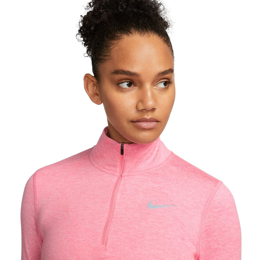 NIKE DRI-FIT ELEMENT HALF-ZIP WOMEN'S TOP - BABY PINK