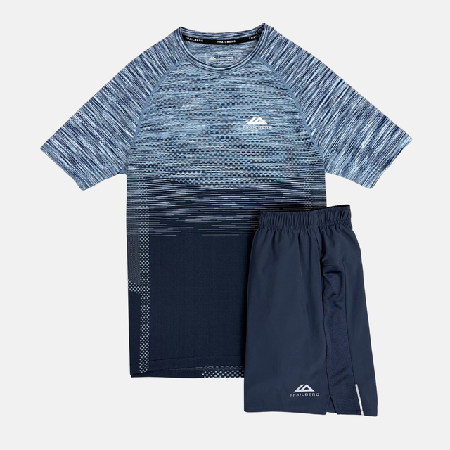 Trailberg Apex Seamless T-Shirt / Shorts Set - Storm Blue