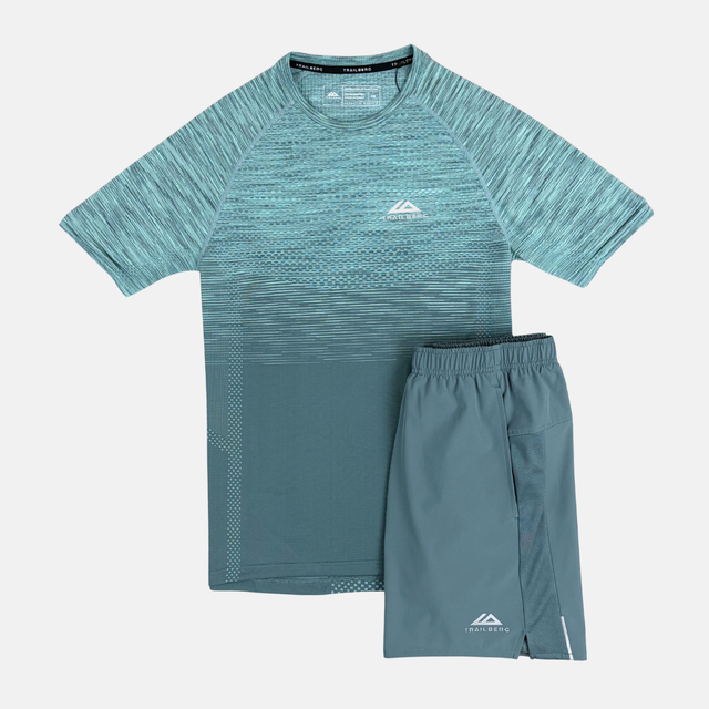 Trailberg Apex Seamless T-Shirt / Shorts Set - Frosted Denium