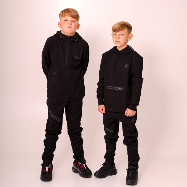 Flux Junior Velar Hoodie Tracksuit - Black