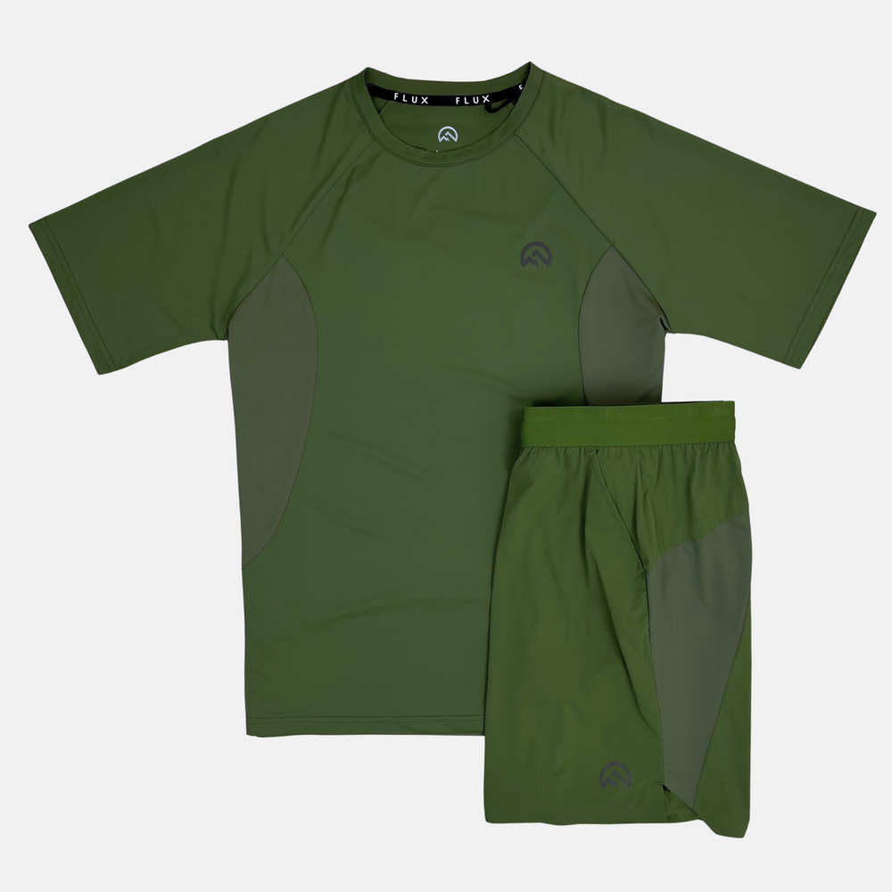 Flux Tech T-Shirt / Shorts Set - Khaki