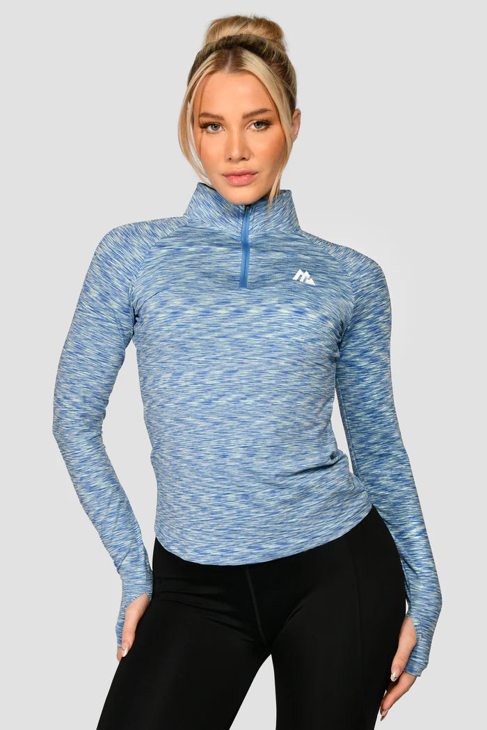 MONTIREX WOMEN'S TRAIL 2.0 HALF ZIP TOP - LIGHT BLUE MULTI