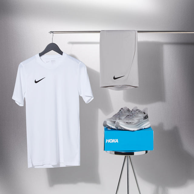 Nike Dri-Fit Tshirt / Shorts Set - White/Grey