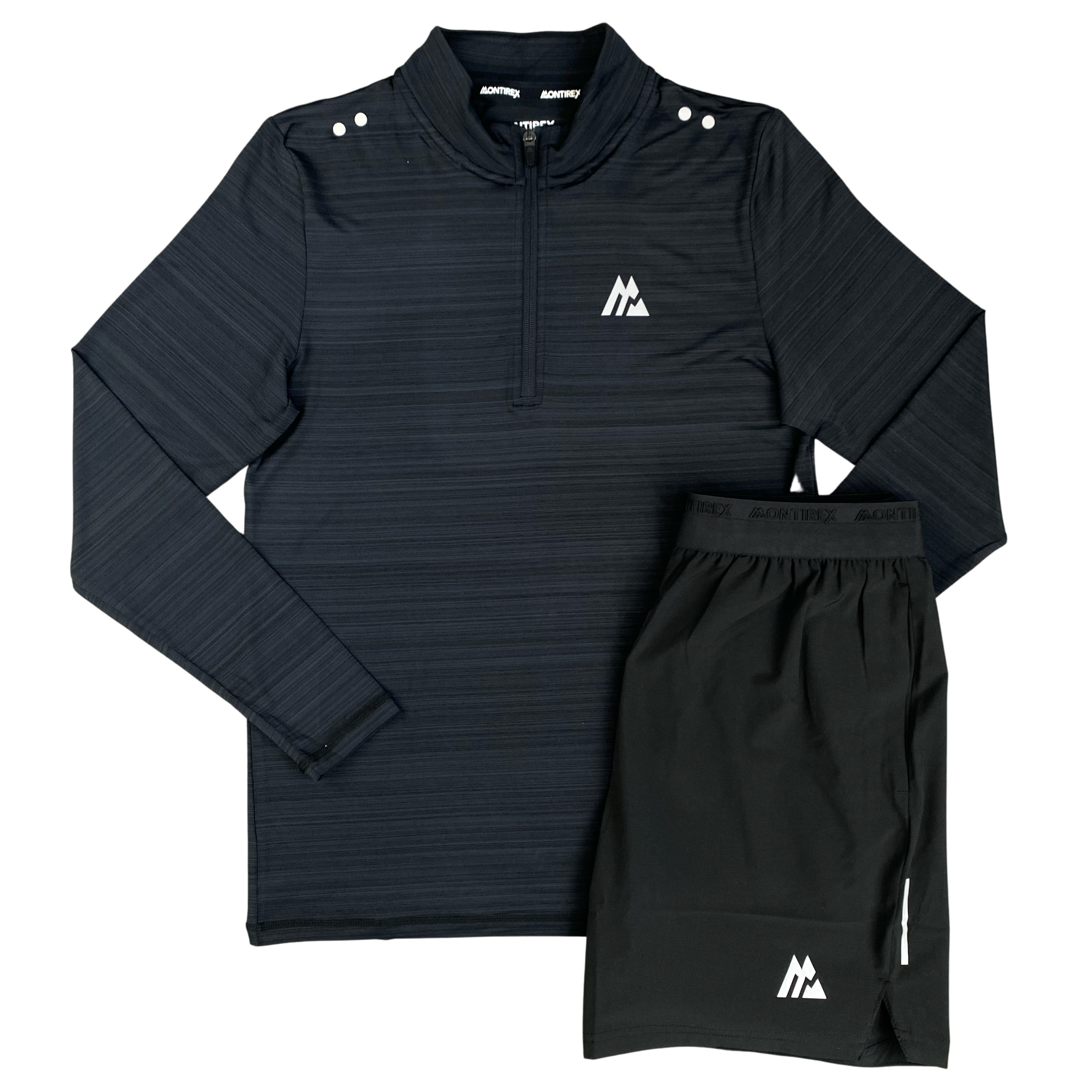 MONTIREX SWIFT HALF ZIP / FLY SHORTS SET - BLACK
