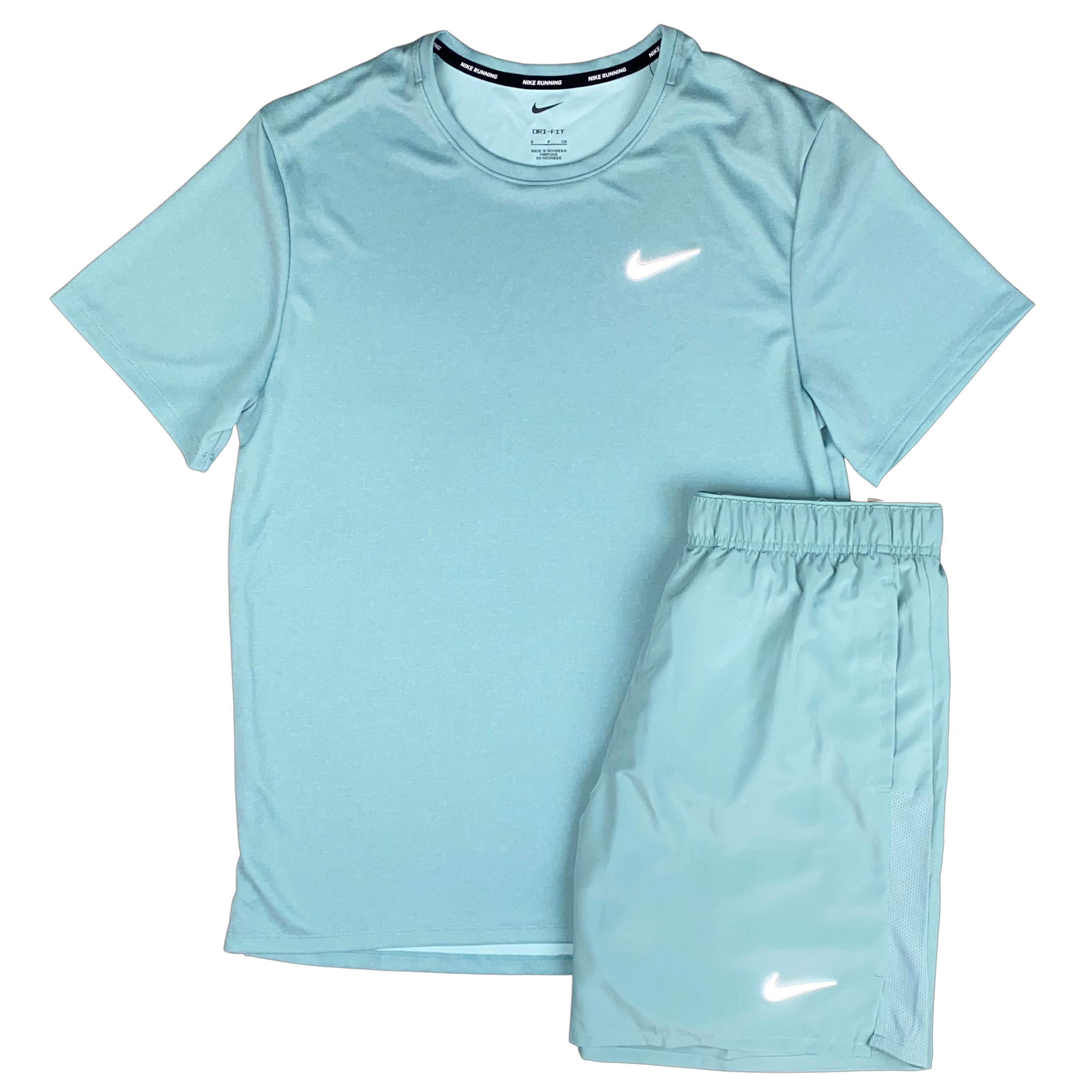 NIKE MILER T-SHIRT / CHALLENGER SHORTS SET - JADE ICE
