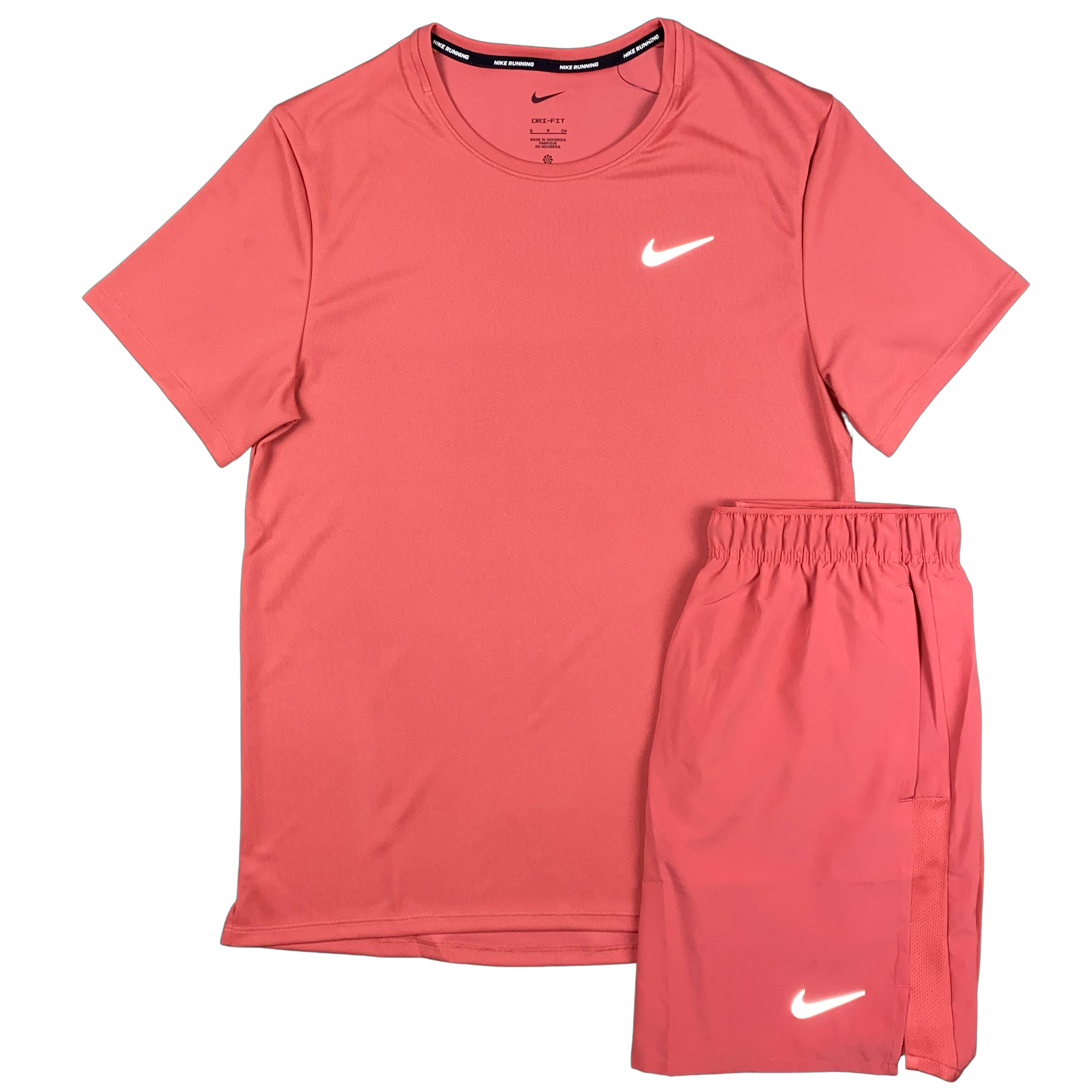NIKE MILER TSHIRT / CHALLENGER SHORTS SET - ADOBE RED