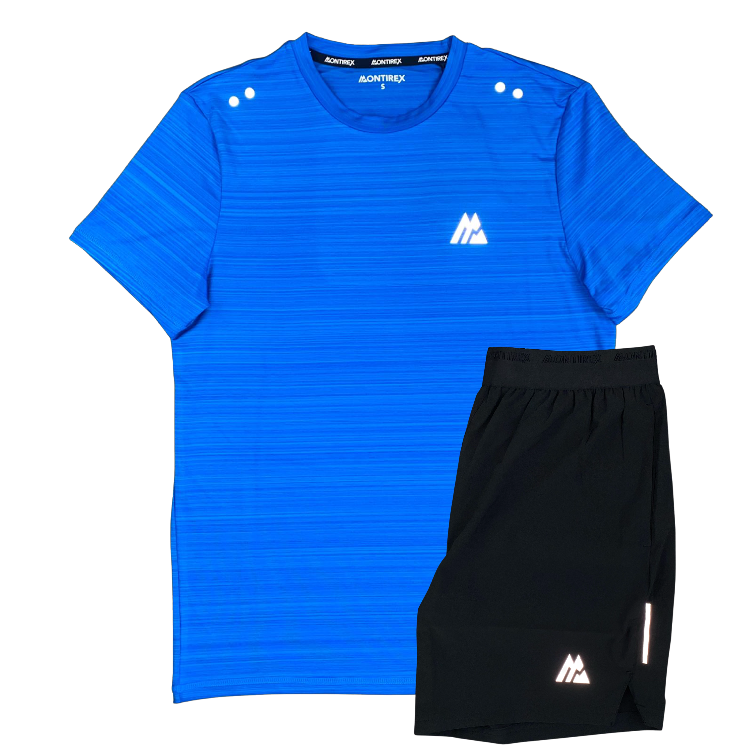 MONTIREX SWIFT TSHIRT / FLY SHORTS SET - NEON BLUE / BLACK