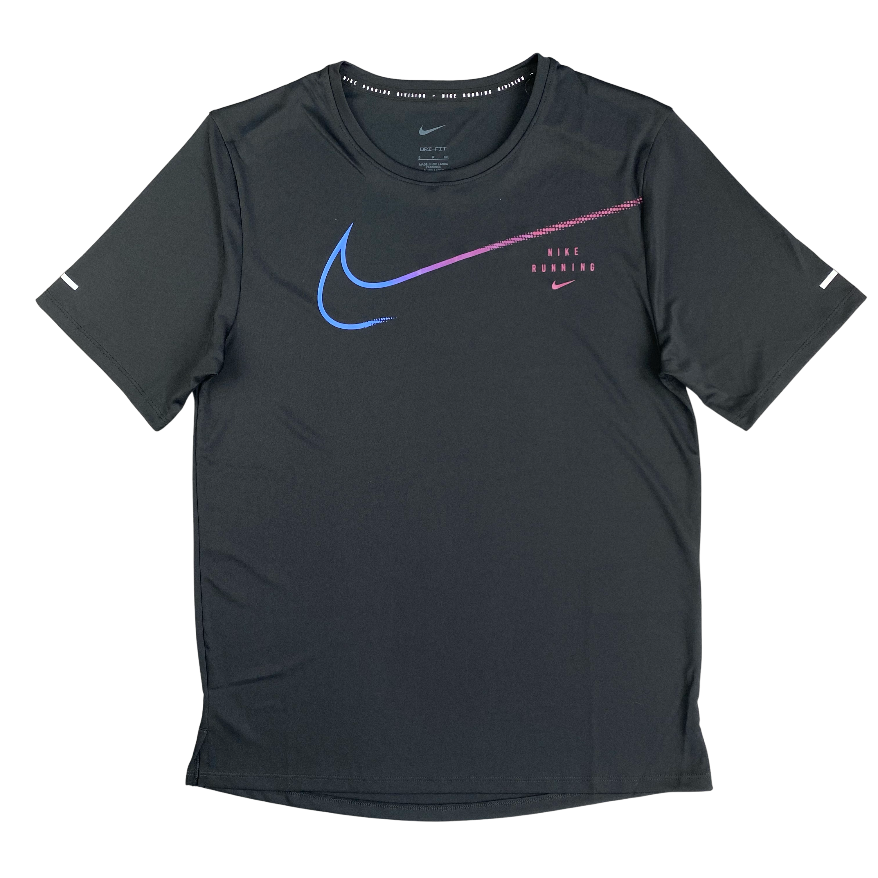 NIKE RUN DIVISION MILER T-SHIRT - BLACK