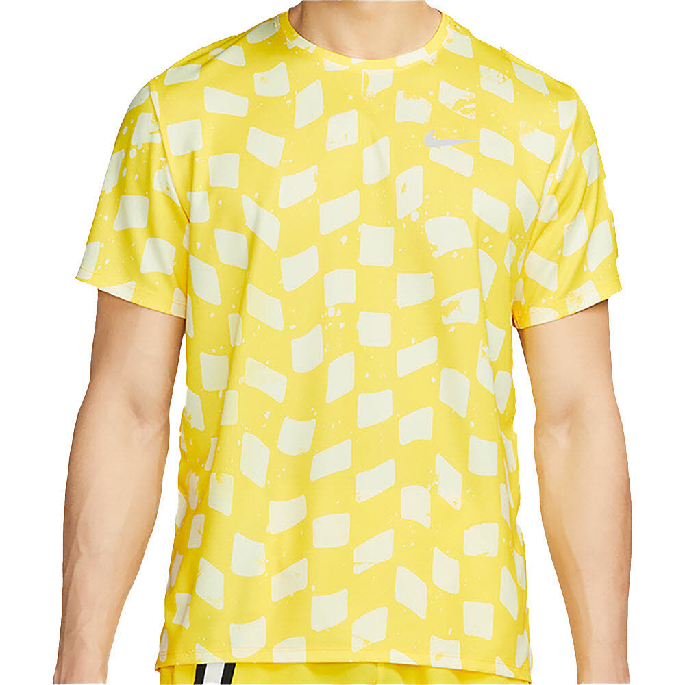 NIKE JACQUARD MILER T-SHIRT - YELLOW