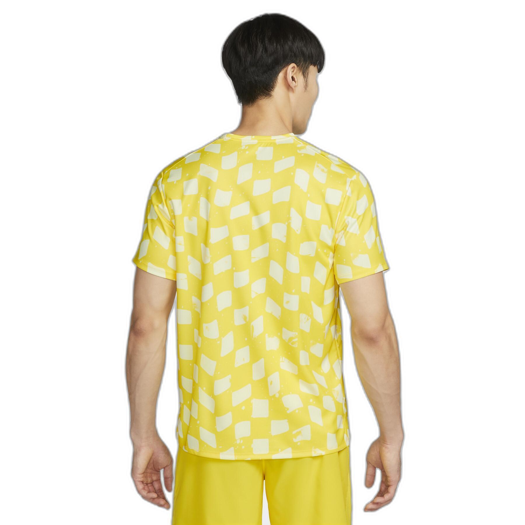 NIKE JACQUARD MILER T-SHIRT - YELLOW