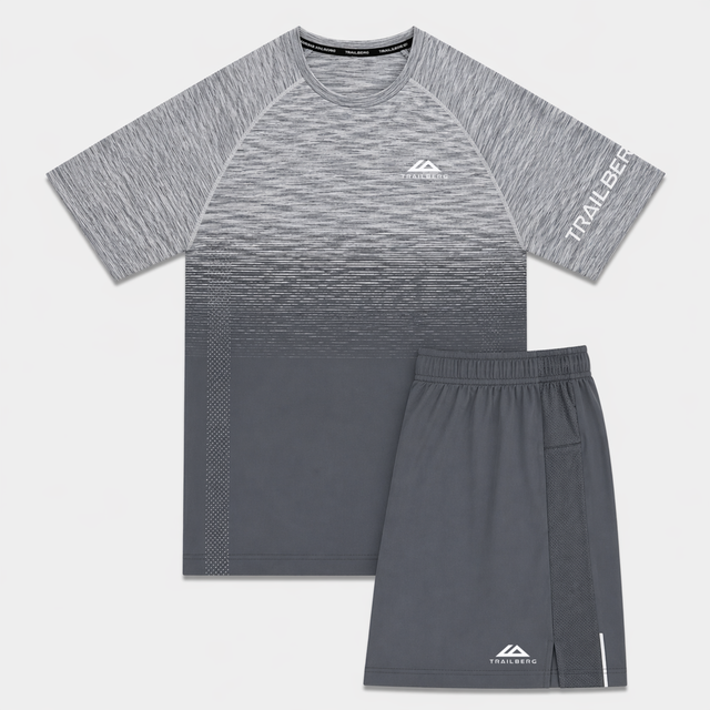 Trailberg Arc Seamless T-Shirt / Shorts Set - Graphite Grey