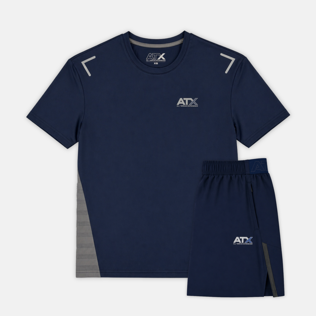 ATX Granite T-Shirt / Shorts Set - Navy/Dark Grey