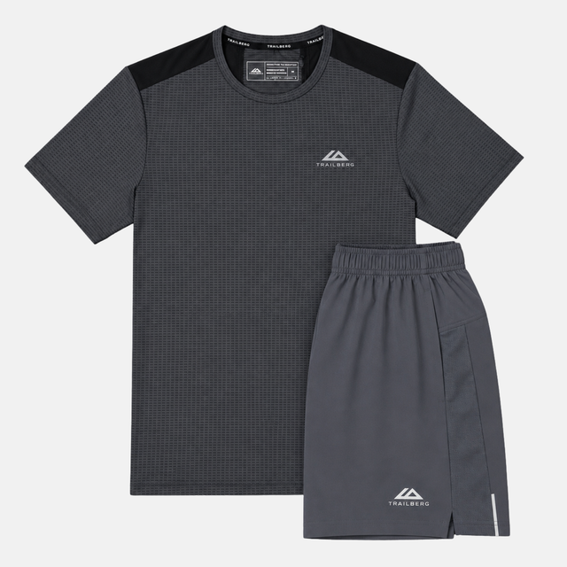 Trailberg Rapid Dash T-Shirt / Shorts Set - Volcano Grey