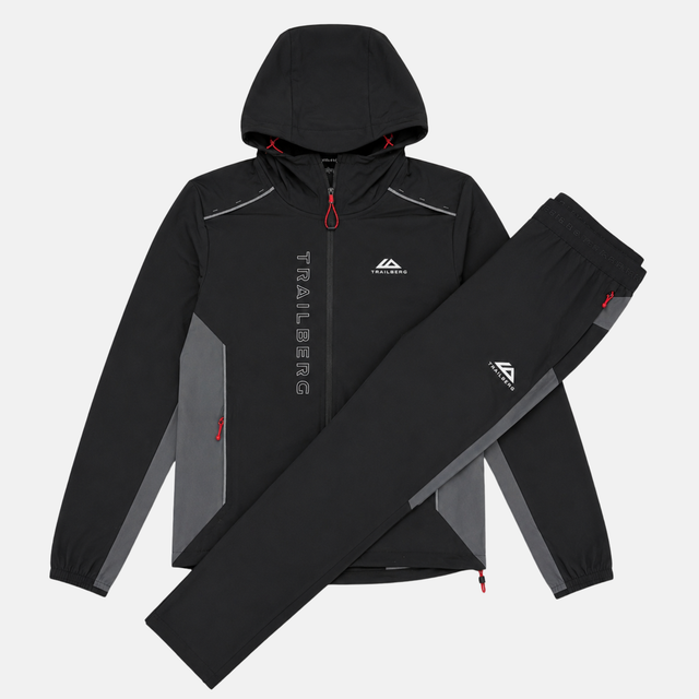 Trailberg SS26 Triathlon Tracksuit - Black/Volcano Grey