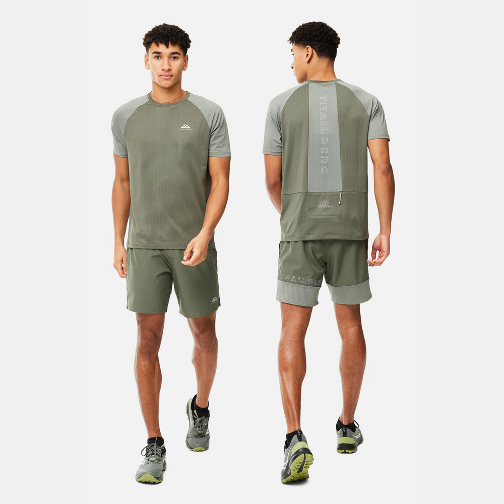 Trailberg Rapid Dash T-Shirt / Shorts Set - Dark Fern