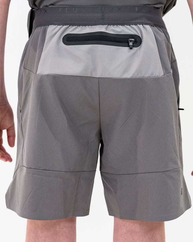 Flux Junior Graphic Logo T-Shirt / Shorts Set - Grey/Slate