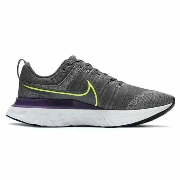 NIKE REACT INFINITY FLYKNIT 2.0 TRAINERS GREY LIME PURPLE