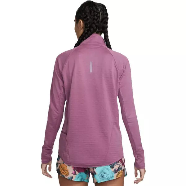 NIKE THERMA-FIT ELEMENT 1/2 ZIP WOMEN'S RUNNING TOP - BORDEAUX
