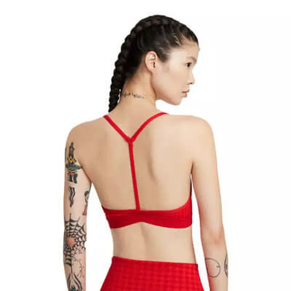 NIKE WOMEN'S DRI-FIT INDY ICON CLASH WOMEN'S LIGHT PADDED SPORTS BRA - RED